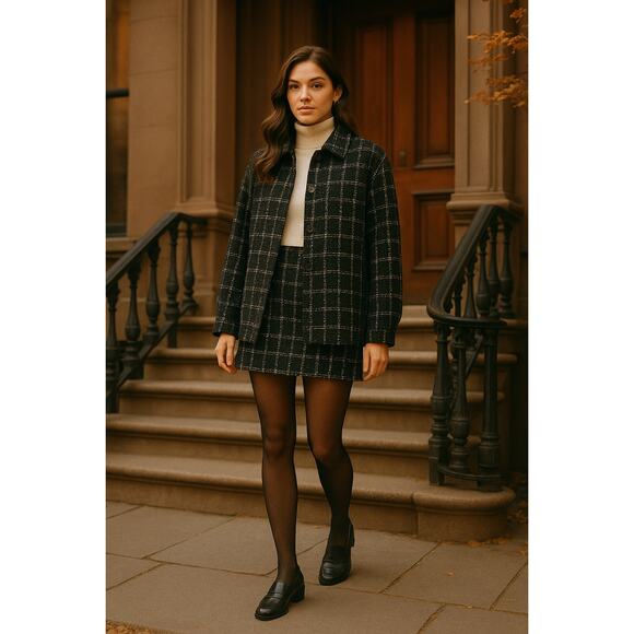 Abercrombie & Fitch Other - Abercrombie Tweed Jacket & Mini Skirt L/M Preppy Old Money Gossip Girl Style